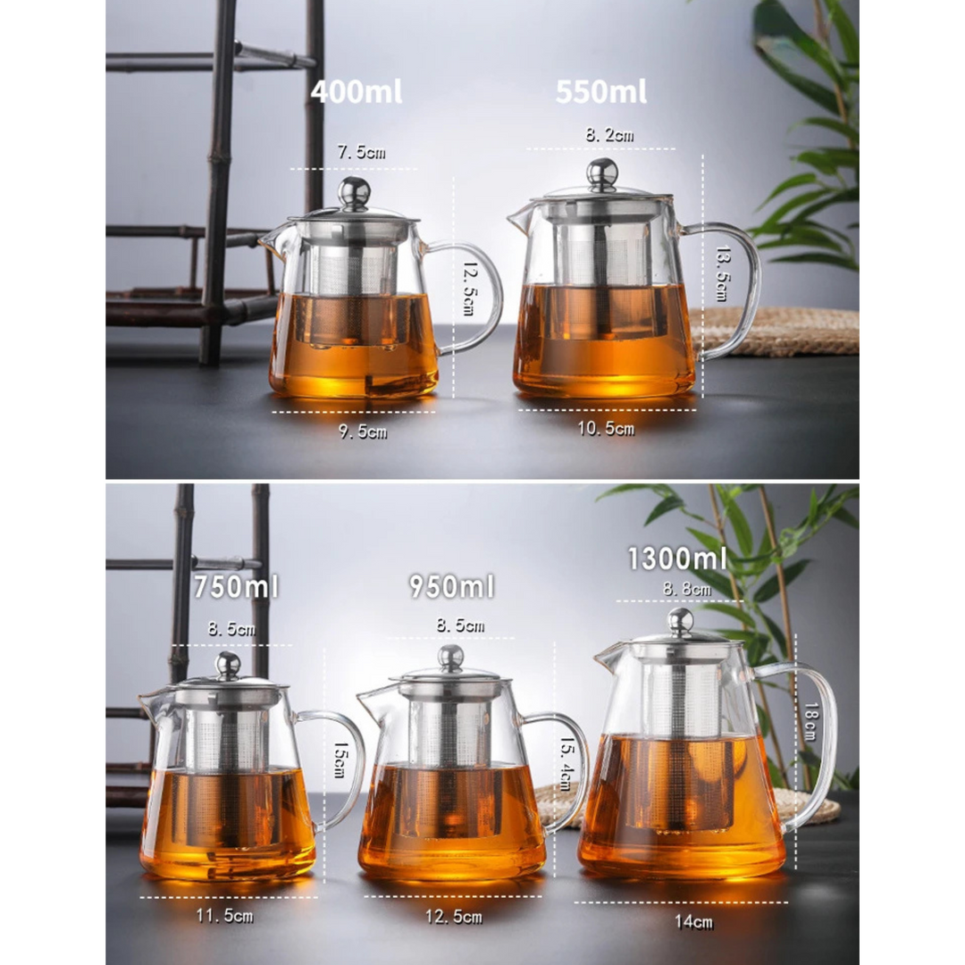 BowLift | Teekanne Claritéa | Borosilicate glass | With stainless steel filter & wooden lid | Heat resistant & dishwasher safe