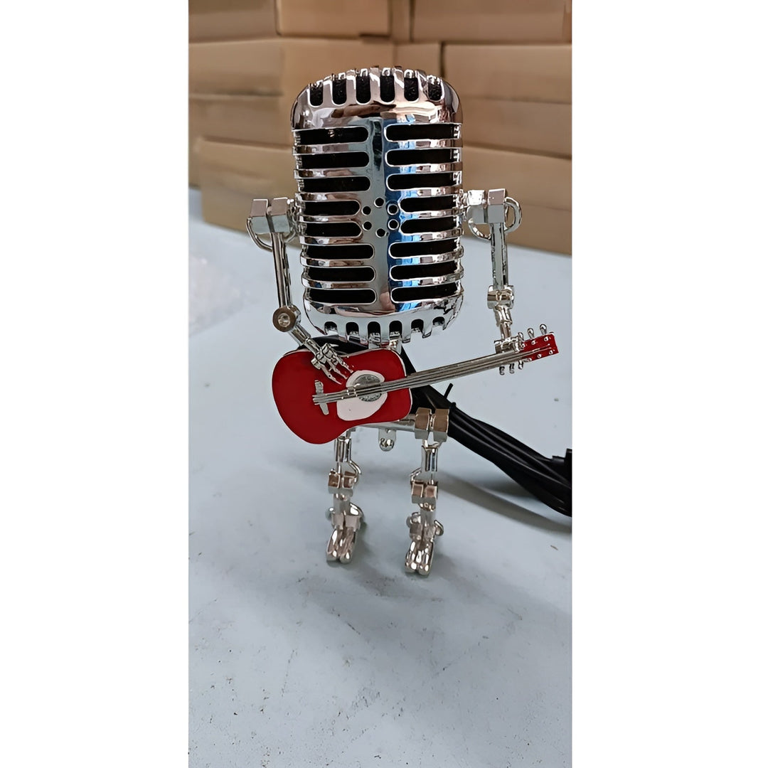 Robot lamp with guitar – LED decor in vintage style for desk | Bowlift