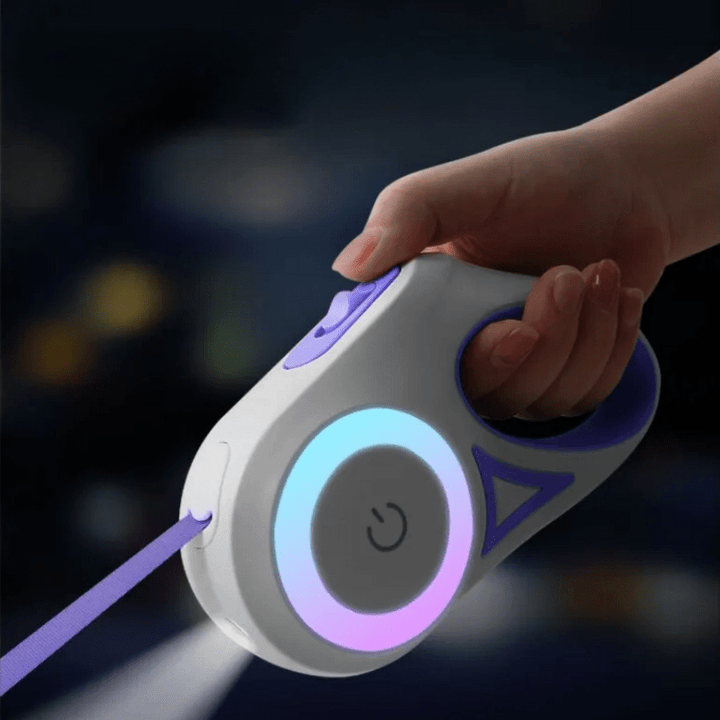 BowLift | Automatic dog lead with LED light, USB rechargeable battery & 3m length for safe walks