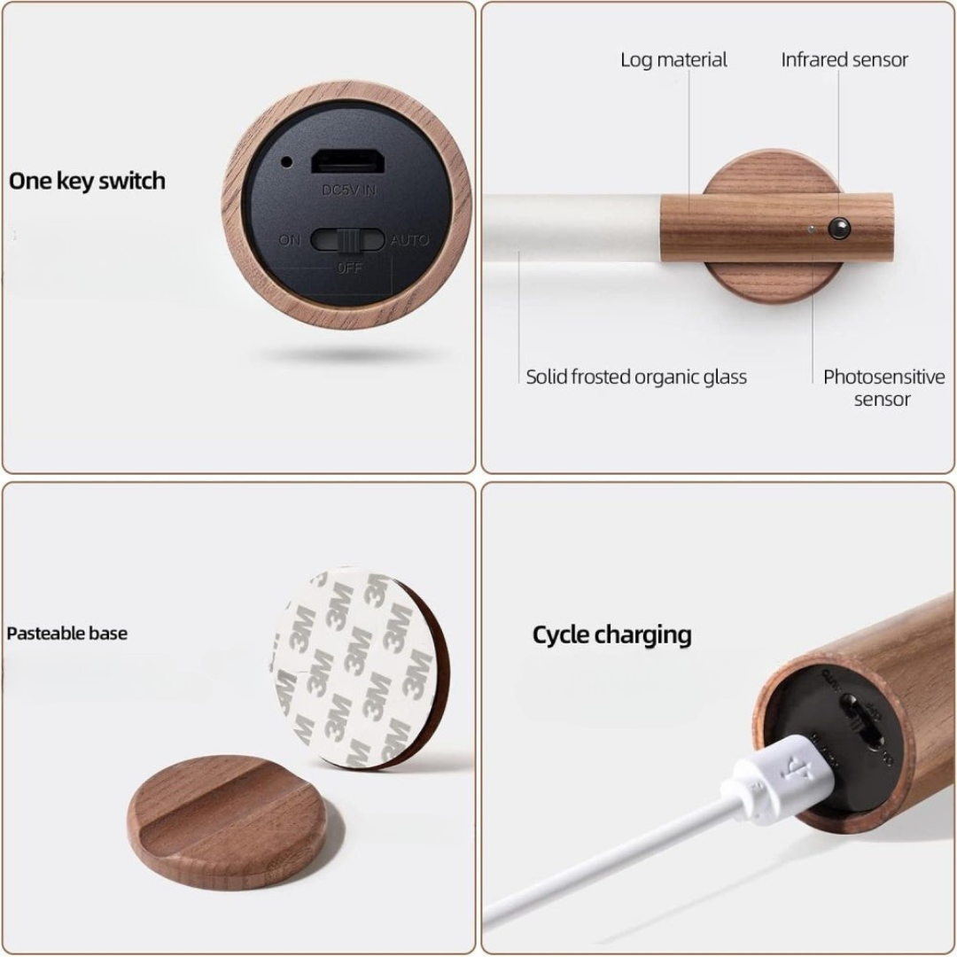 BowLift | Wall Light LED Motion Sensor Wooden Lamp