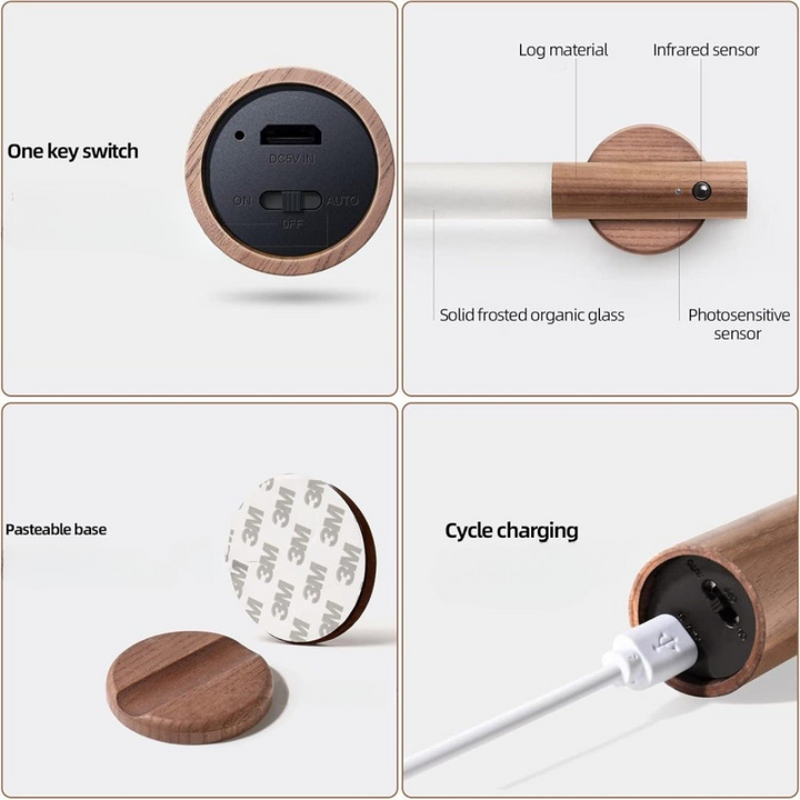 BowLift | Wall Light LED Motion Sensor Wooden Lamp