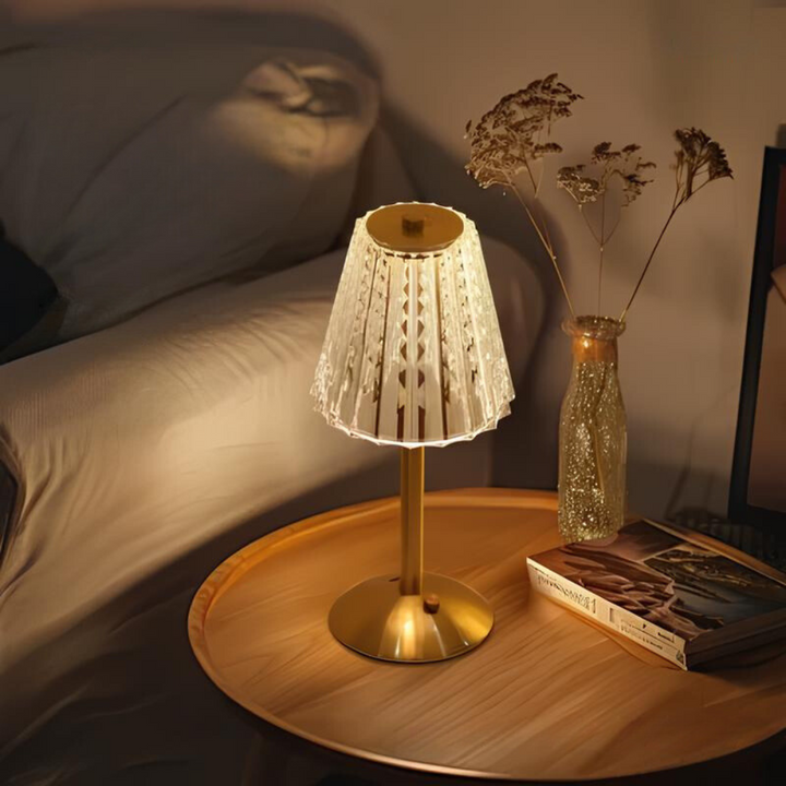 Golden Crystal Table Lamp - Aurora Luxe | Bowlift