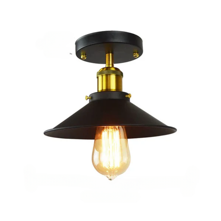 Vintage ceiling lamp in industrial style, retro ceiling light with Edison bulb, LED compatible | Bowlift