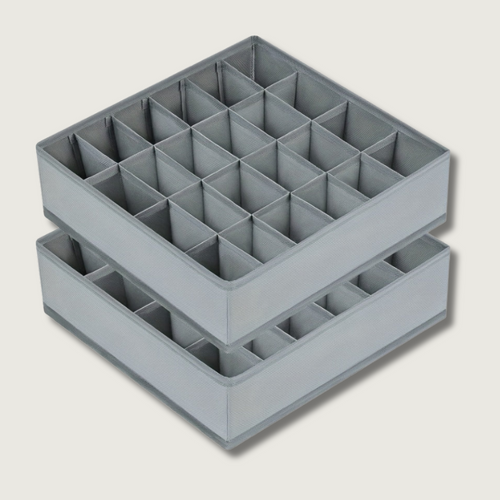 BowLift | FoldBox - 2-Pack Collapsible Storage Bins with 24 Compartments