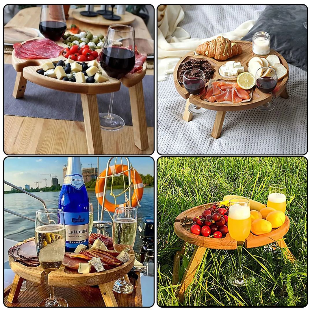 CheeseBoard Delights – Stylish Wooden Picnic Accessory Bowlift