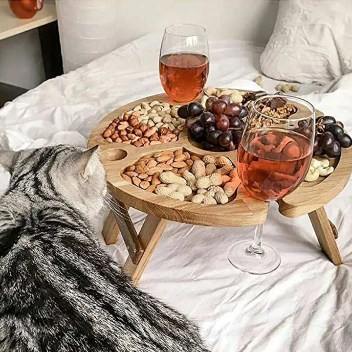 CheeseBoard Delights – Stylish Wooden Picnic Accessory Bowlift