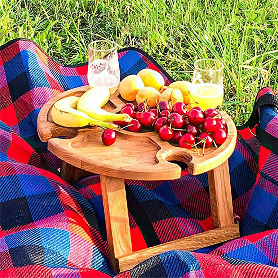 CheeseBoard Delights – Stylish Wooden Picnic Accessory Bowlift