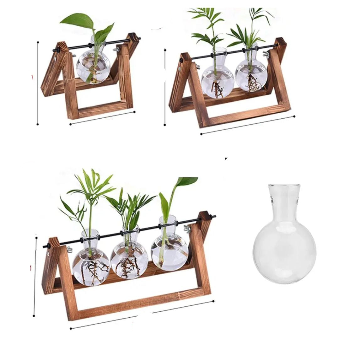 BowLift | Modern hydroponic pot with a wooden tray