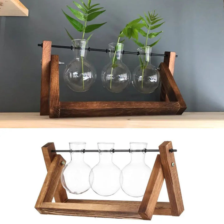 BowLift | Modern hydroponic pot with a wooden tray