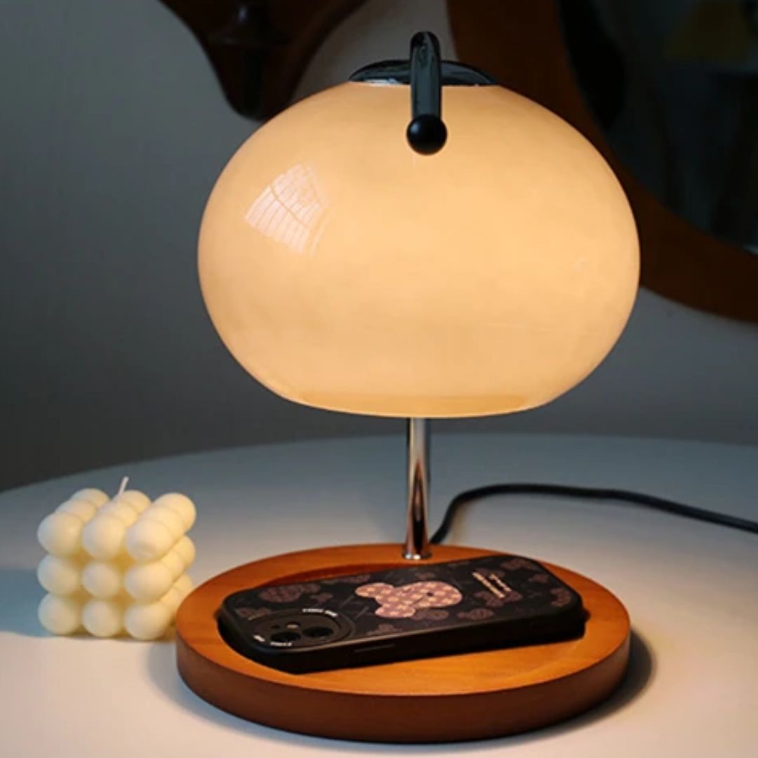 Alyssa Retro Table Lamp - Elegant Glass Lighting Bowlift