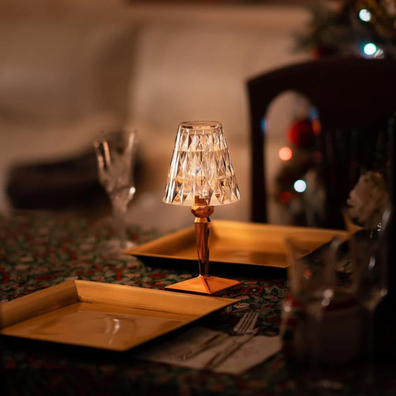 CrystalLuxe Table Lamp - Elegant Crystal Table Lighting Bowlift