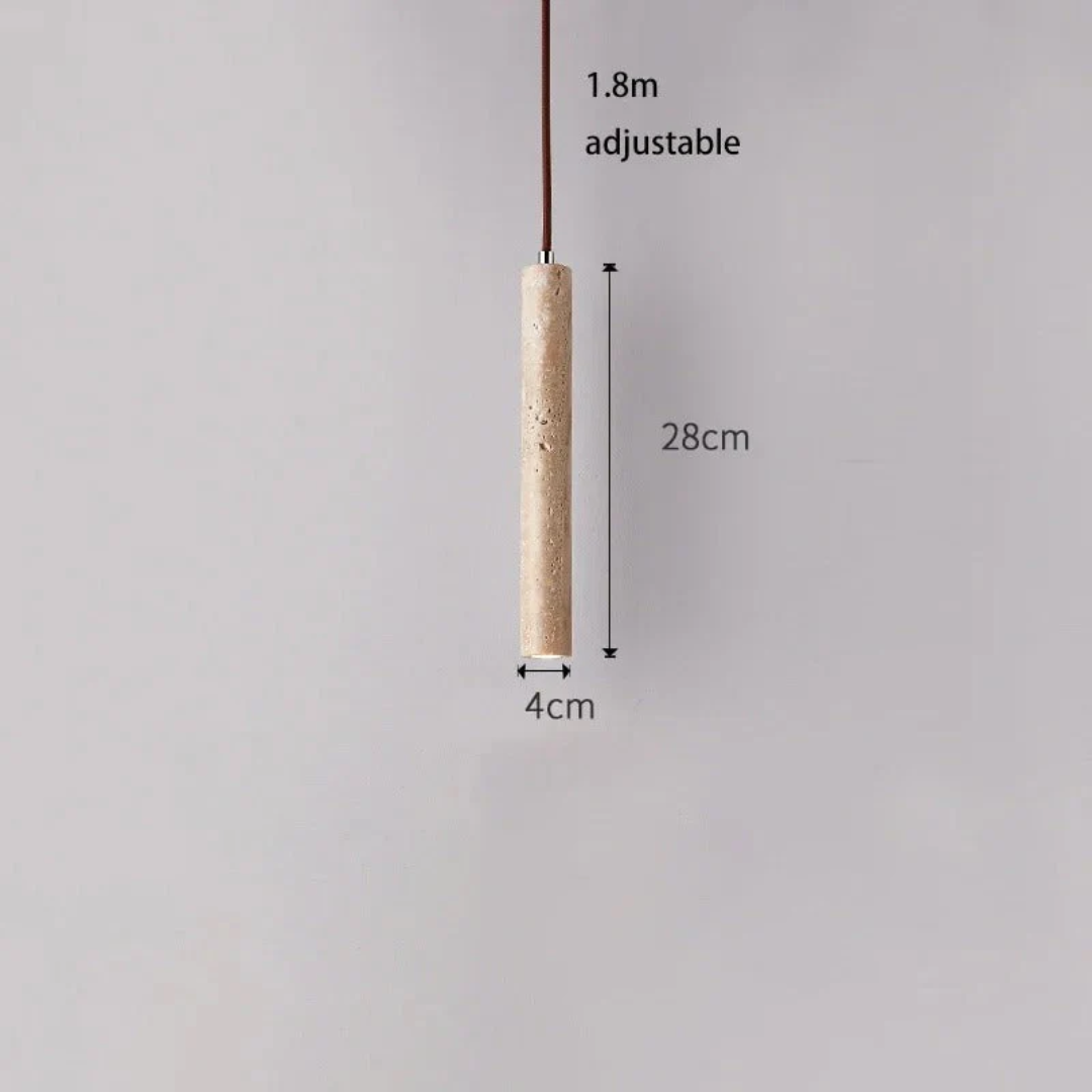 LumoLine – Wabi-Sabi Travertine LED Chandelier Bowlift