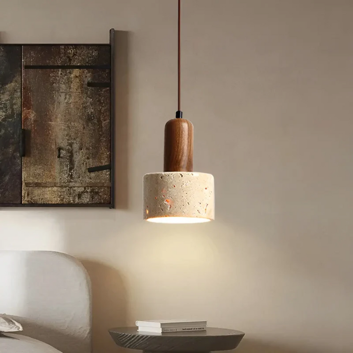 TranquilGlow - Elegant Wabi-Sabi Ceiling Lamp Bowlift