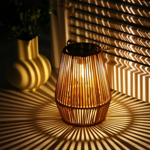 BowLift | Handwoven Waterproof Solar Garden Lantern – Outdoor LED Rattan Light for Patio, Pathways & Balcony