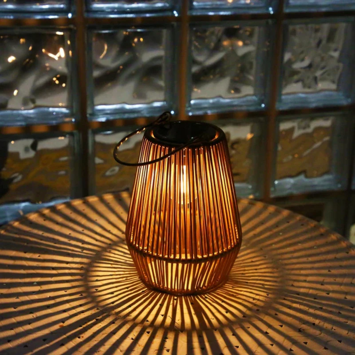 BowLift | Handwoven Waterproof Solar Garden Lantern – Outdoor LED Rattan Light for Patio, Pathways & Balcony