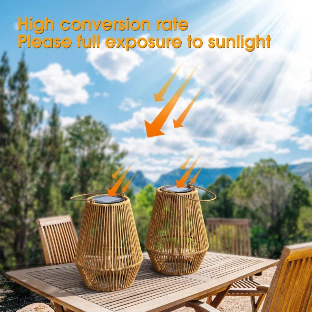 SunWeave - Handwoven Waterproof Solar Garden Lighting Bowlift