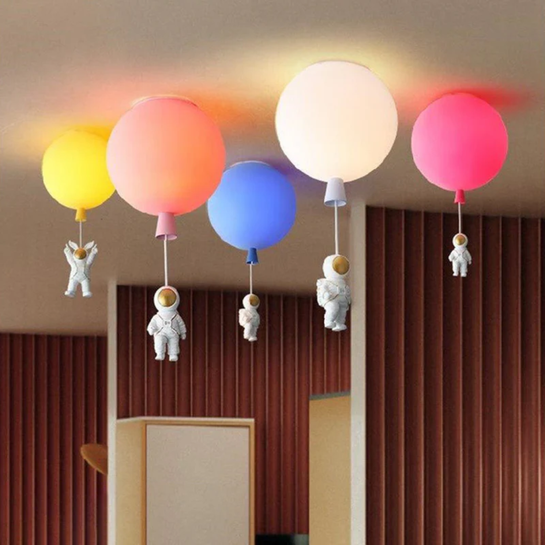 BowLift | Trendy Moon/Astronaut Kids Room LED Ceiling Lamp - CosmoGlow