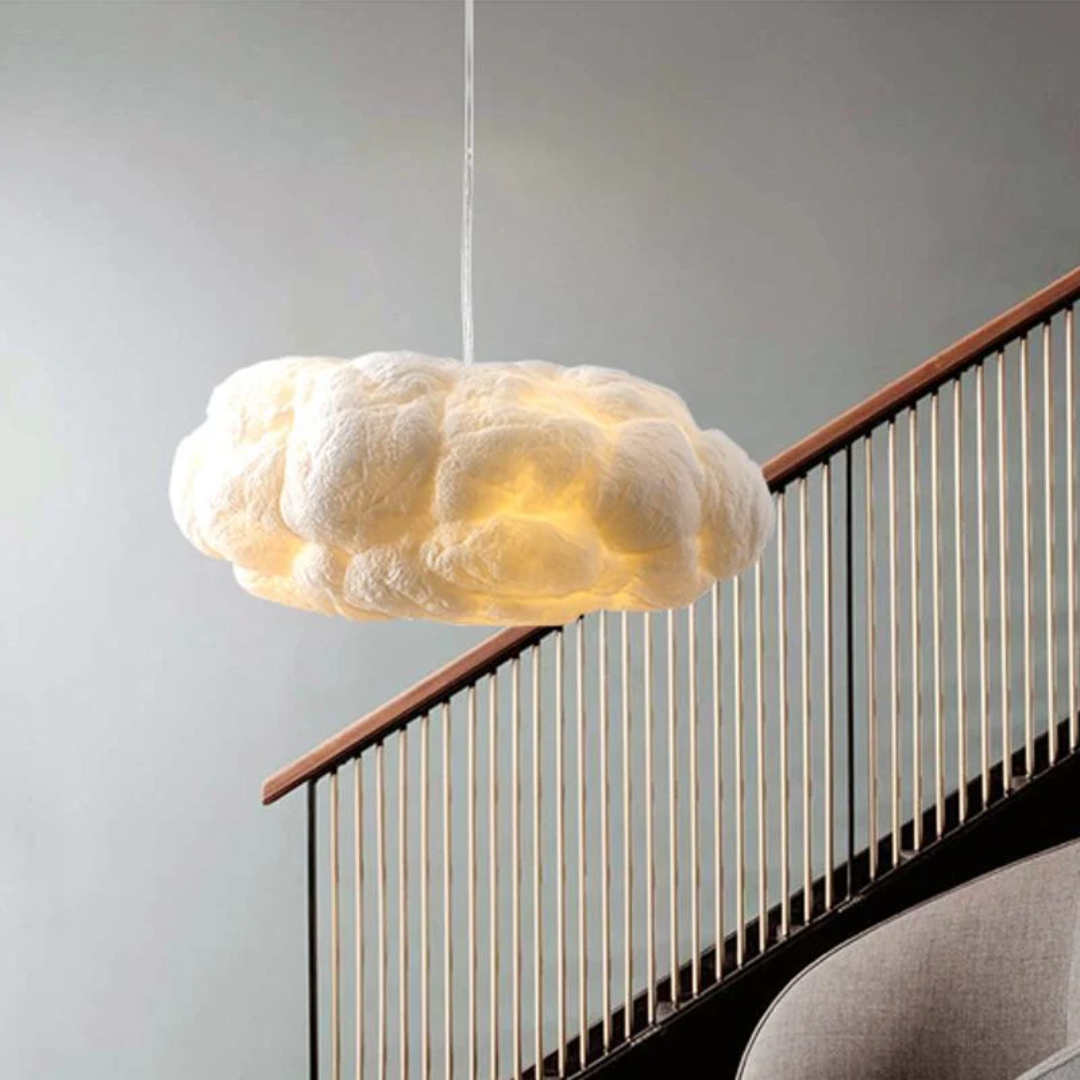 Designer Cloud LED Pendant Lamp White PVC/Cotton - Nimbus | Bowlift