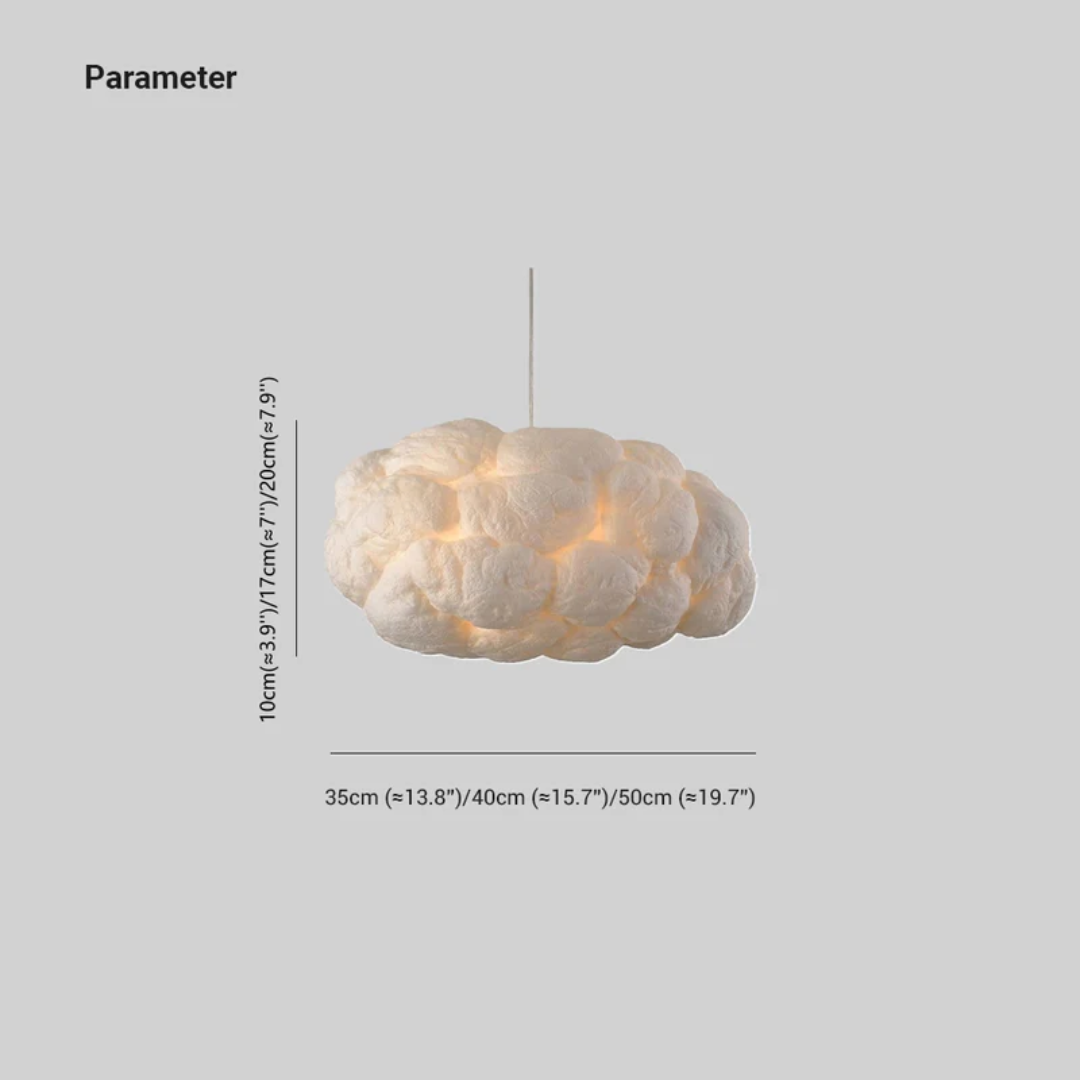 Designer Cloud LED Pendant Lamp White PVC/Cotton - Nimbus | Bowlift