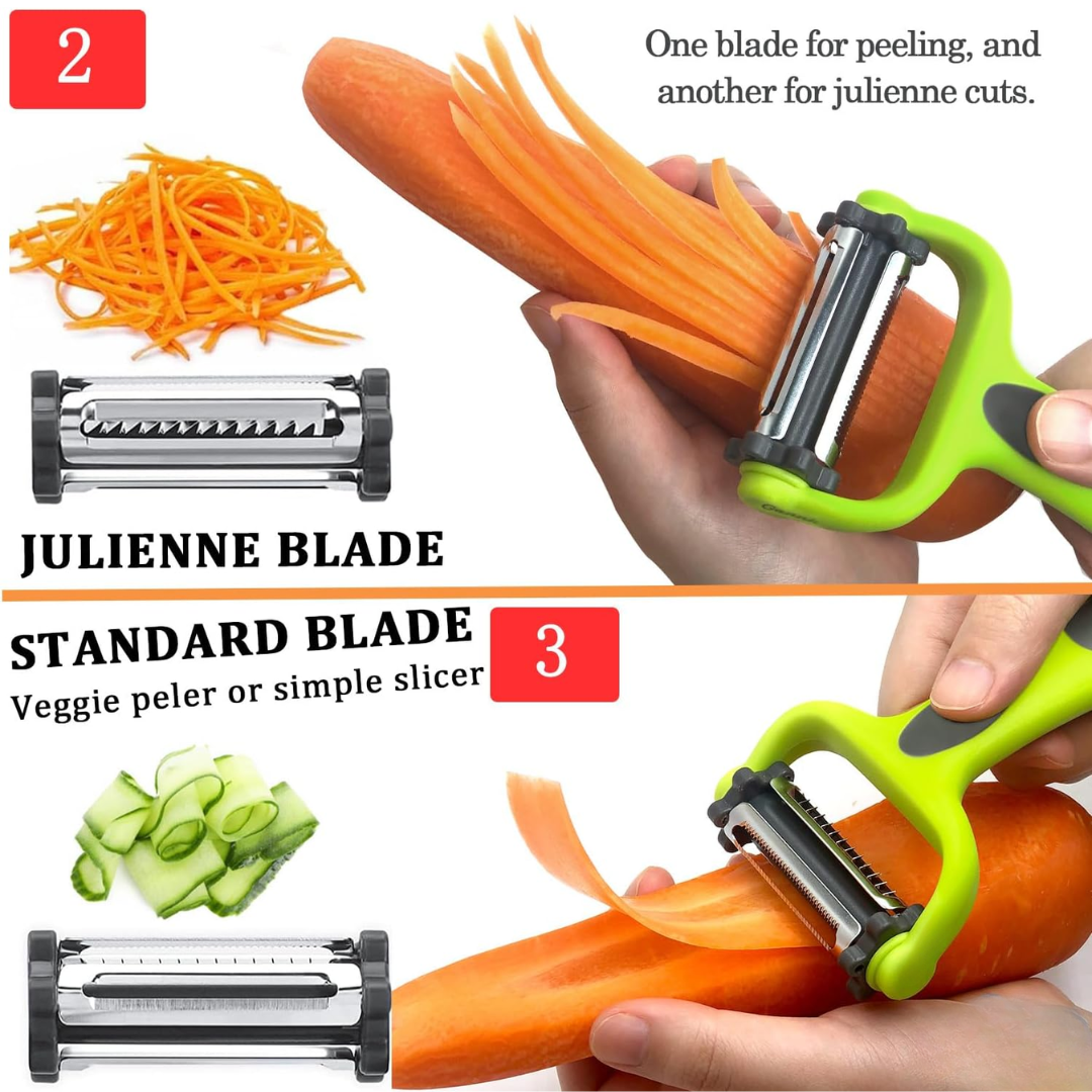 VeggieMaster - 3-in-1 Julienne Schiller voor Groenten Bowlift