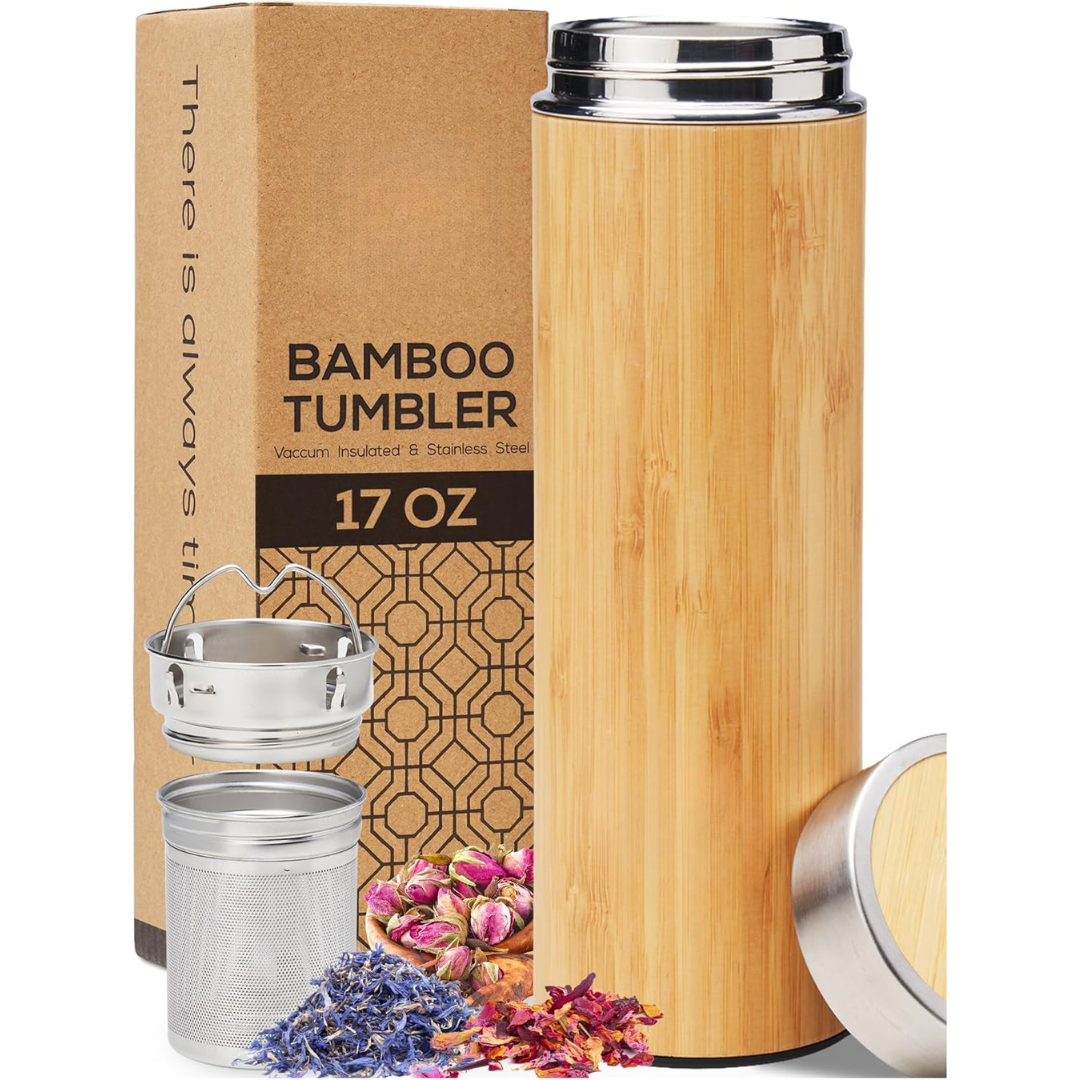 TeaFusion - Luxe Bamboe Thee Fles 500ml Bowlift