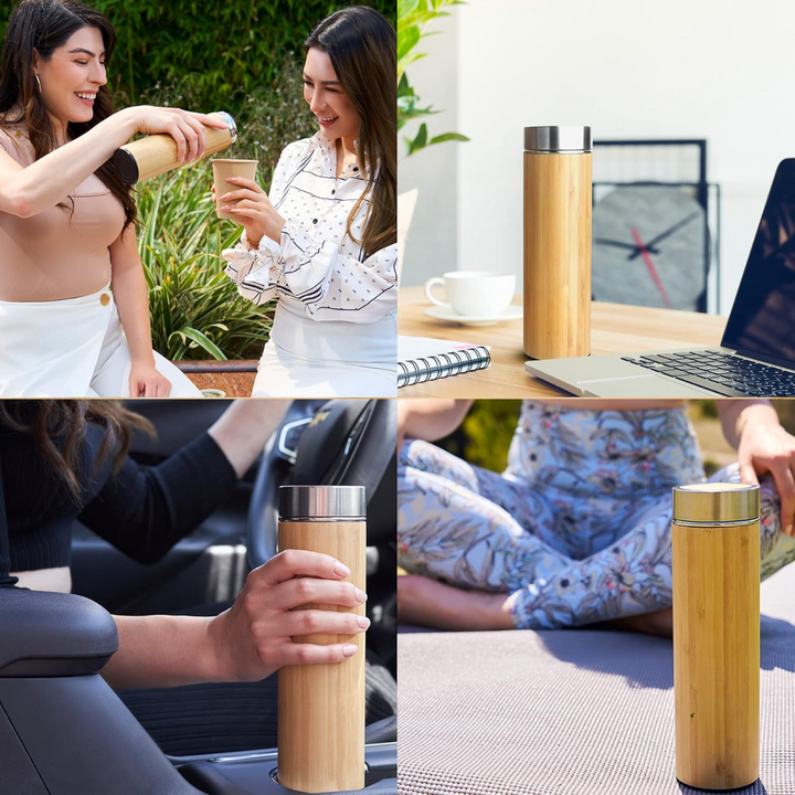TeaFusion - Luxe Bamboe Thee Fles 500ml Bowlift