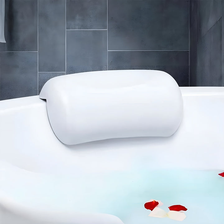 Bathtub pillow – Waterproof & Non-slip | Soft Memory Foam Head & Back Cushion with Suction Cups | Bowlift