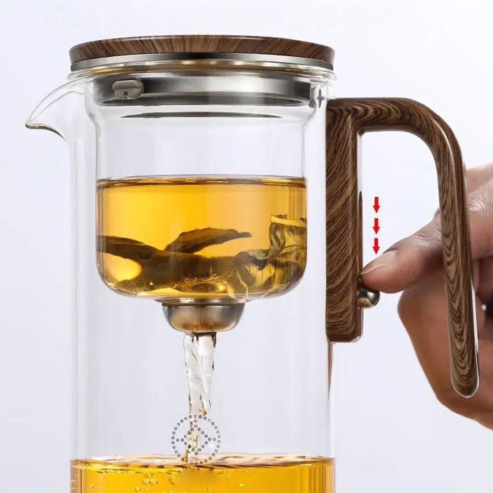 TranquilSip Teekanne – Magnetic Switch Filter Glass Teapot | Bowlift