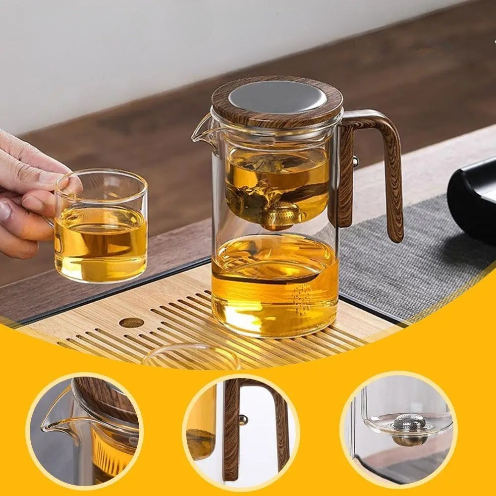 TranquilSip Teekanne – Magnetic Switch Filter Glass Teapot | Bowlift