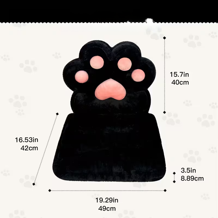 L-shaped cat paw cushion – cuddly and soft | Fluffy seat cushion for gaming chairs and sofas | Bowlift