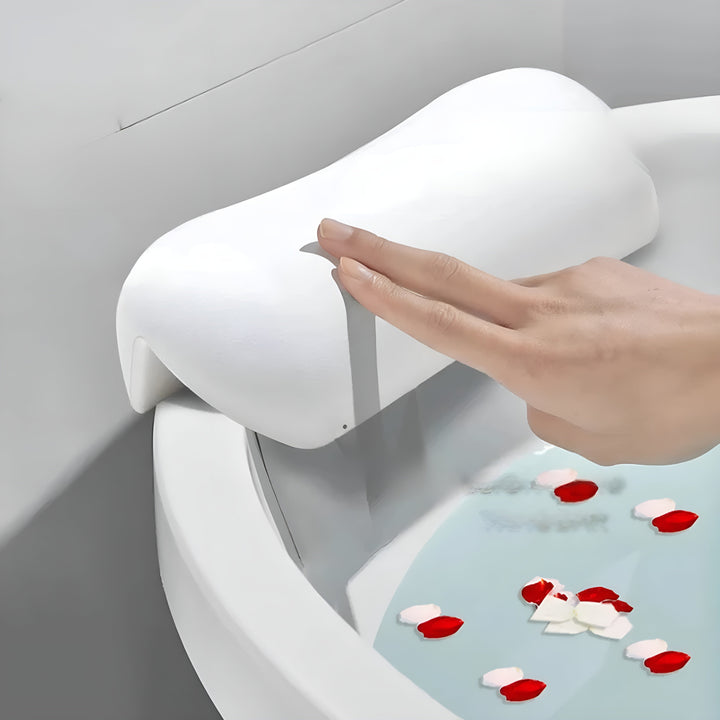Bathtub pillow – Waterproof & Non-slip | Soft Memory Foam Head & Back Cushion with Suction Cups | Bowlift