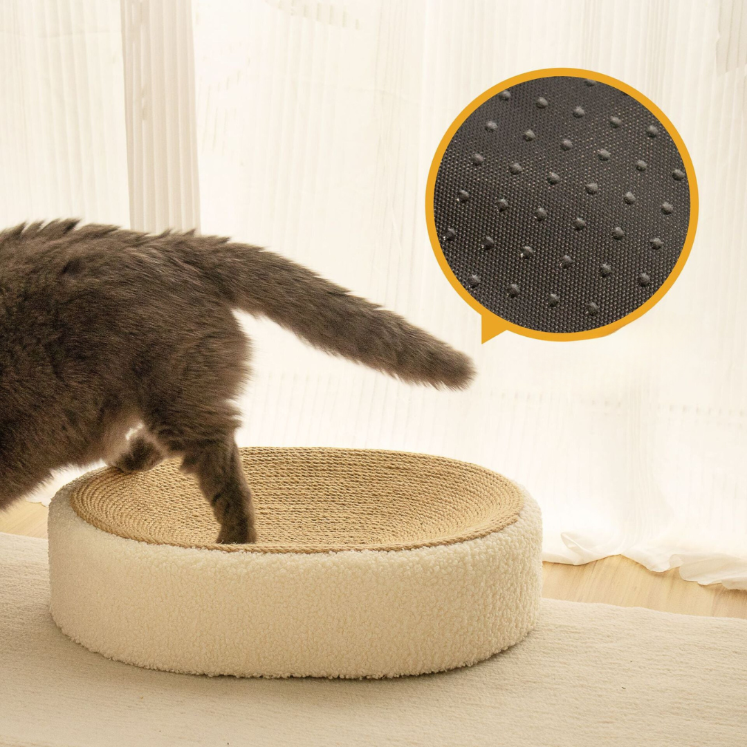 Premium Cat Sisal Scratching Bed in Beige Bowlift
