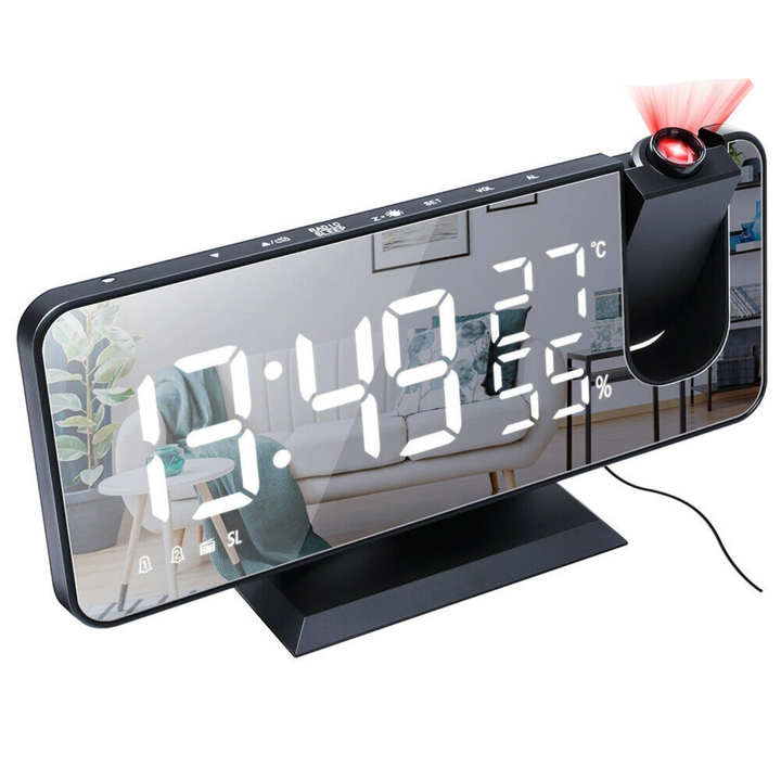 Astronatic™ Alarm Clock - LED Screen with 180° Projector Bowlift