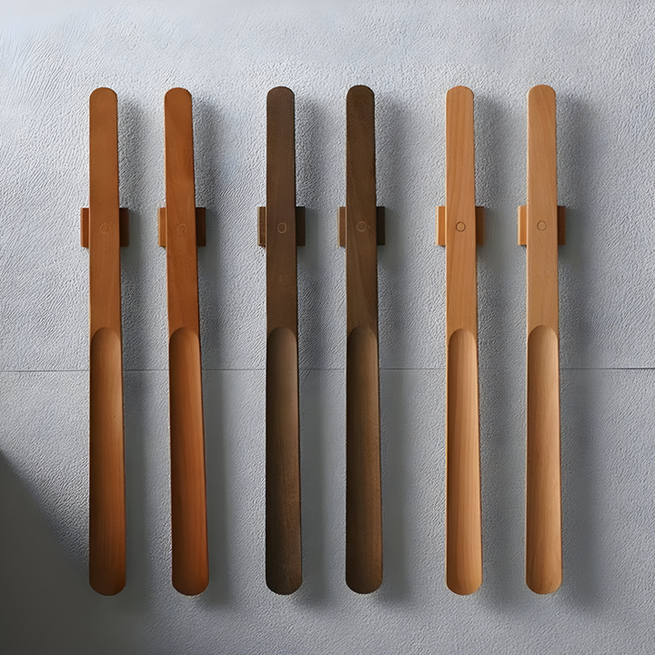 Long Wooden Shoe Horn with Magnet and Wall Holder 55 cm | Bowlift