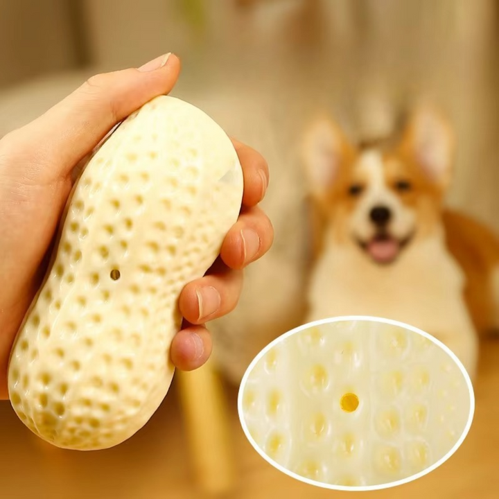 Durable squeaky peanut chew toy for dogs Bowlift