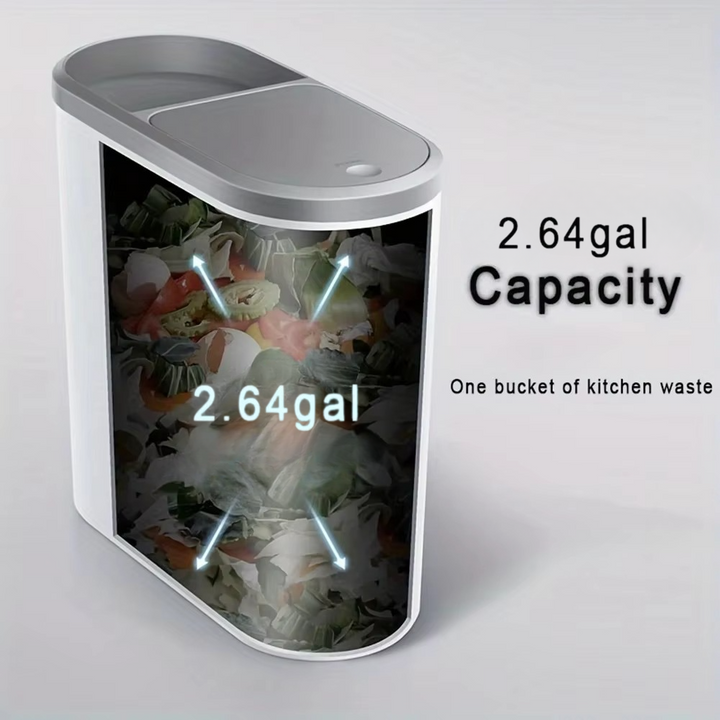 BowLift | Streamlined Space-Saving Trash Can with Easy Press-Top Lid