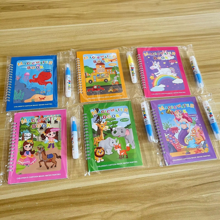 BowLift | Magic Self Erasing Water Painting Book Set with Water Brush (Set of 6)