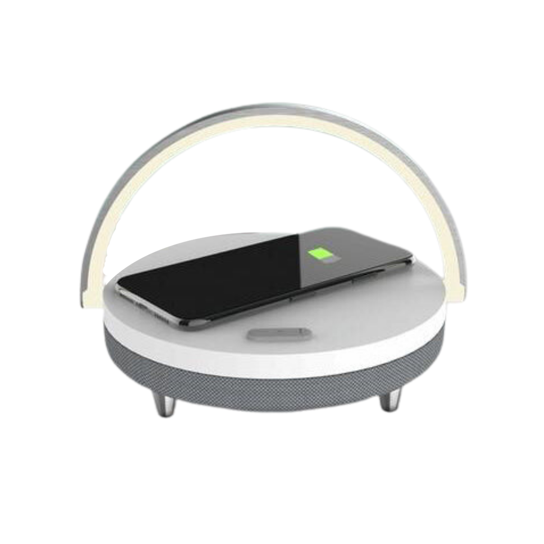 BowLift | 3-in-1 LED Lamp, Bluetooth Speaker & Wireless Charger | Smart Desk Light