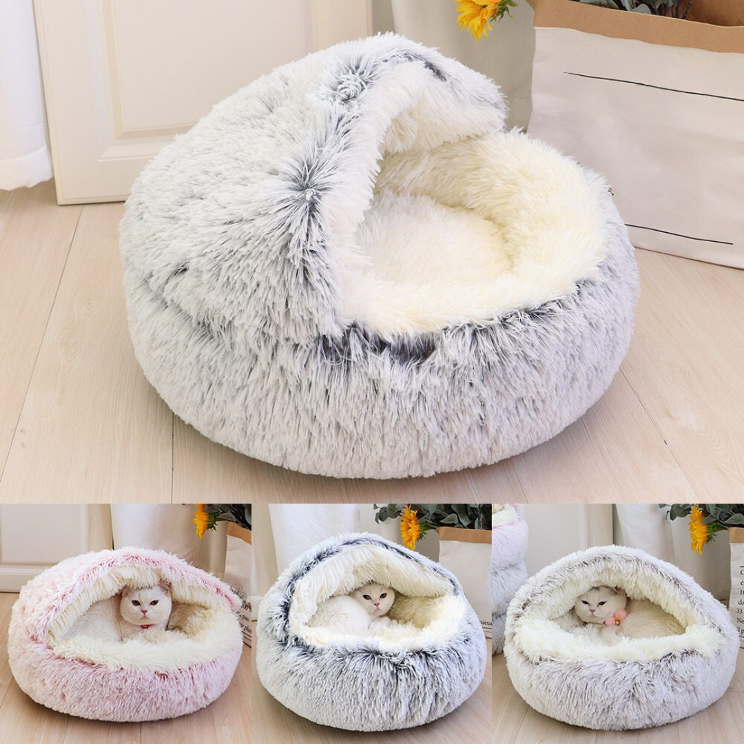 2-in-1 Cat Cuddle Cave Bowlift