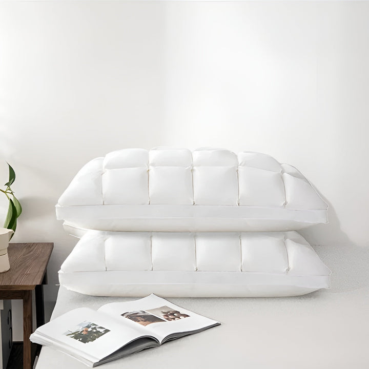 Down pillows with goose down – Luxurious, soft, and hypoallergenic | 100% cotton with optimal neck support | Bowlift