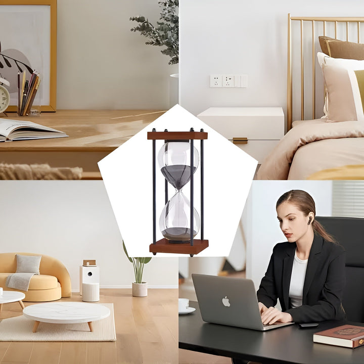 Free 60-minute hourglass – Creative Decorative Retro Design in Bowliftack | Metal Frame with Scratch-Resistant Base | Bowlift