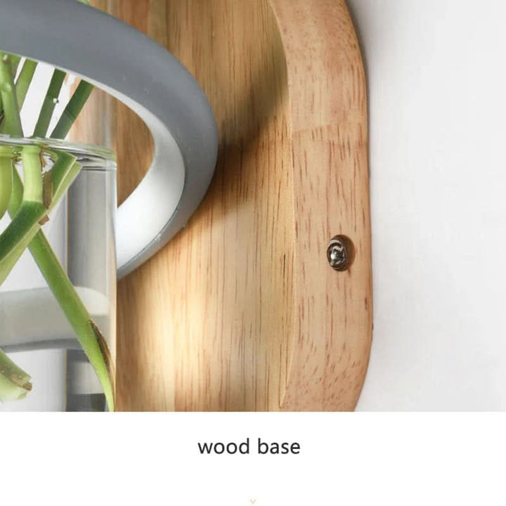 BowLift | LED wall light made of wood with built-in vase holder