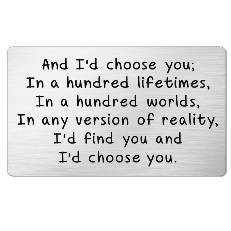 BowLift | Metal Engraved Card - Message of Love