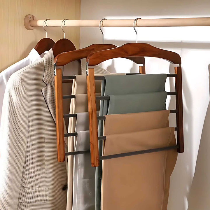 BowLift | Varden Multi-Tier Wardrobe Hanger – Space-Saving Wooden & Metal Clothes Organizer