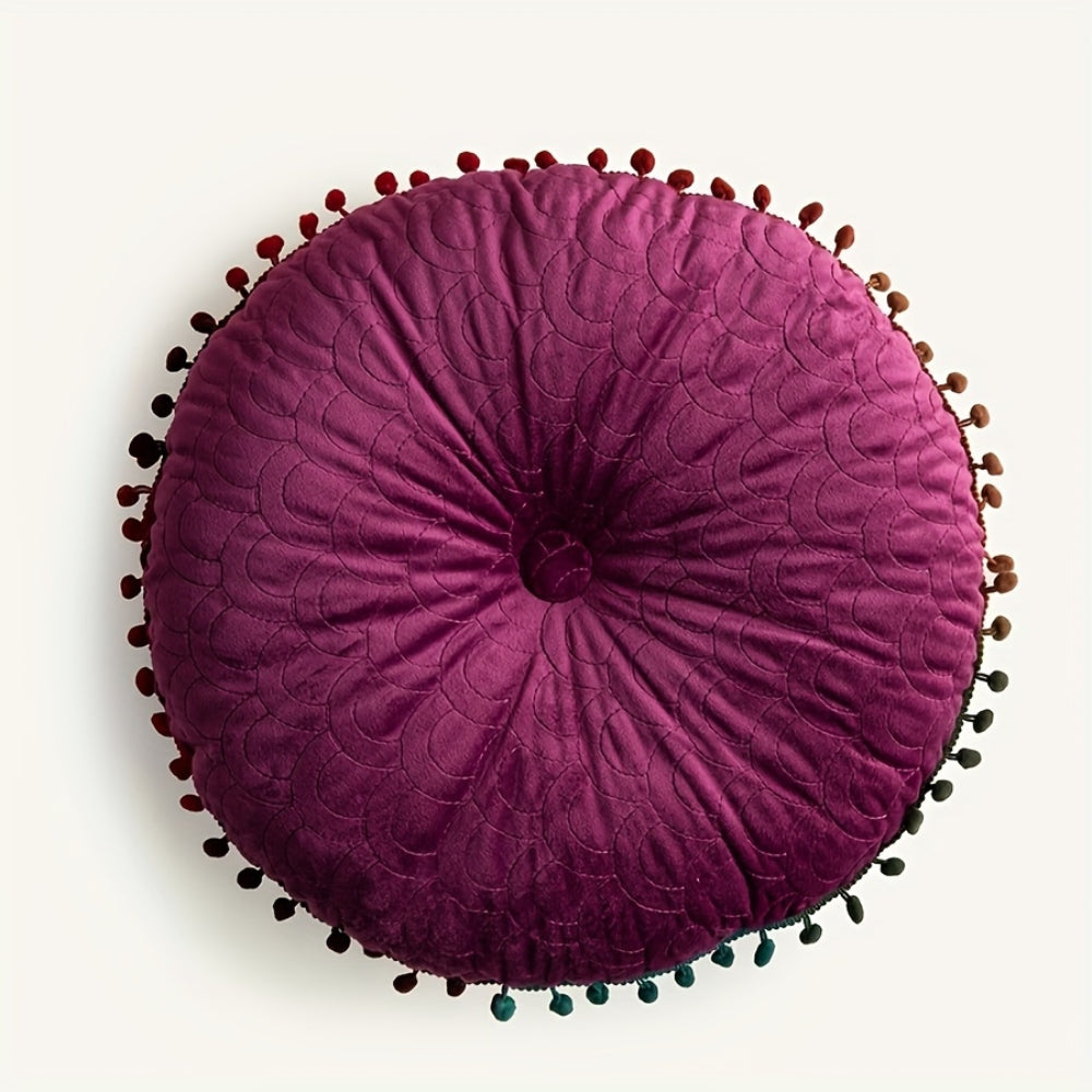 BowLift | Veloura Round Vintage Quilted Ottoman Cushion Pad