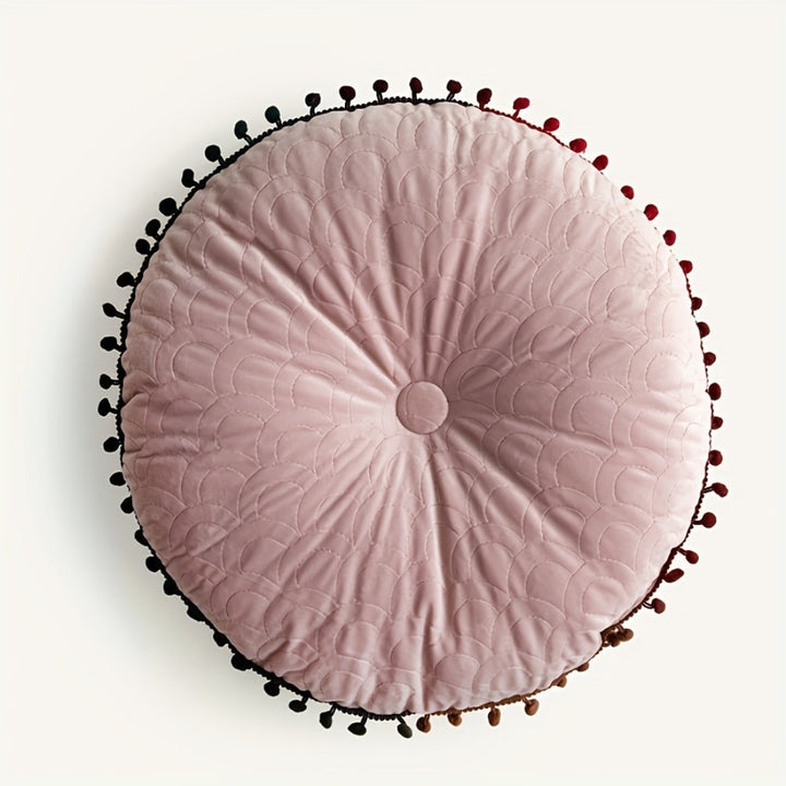 BowLift | Veloura Round Vintage Quilted Ottoman Cushion Pad
