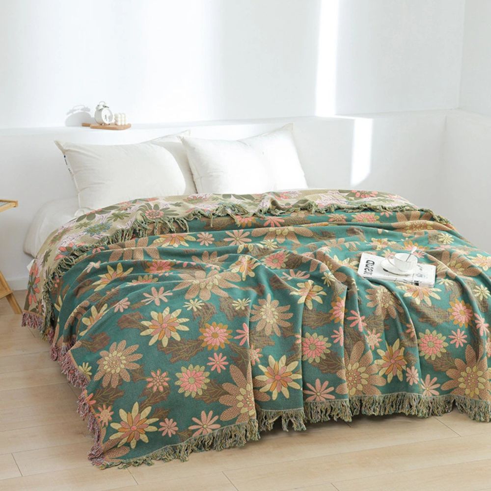 BowLift | Verdant Bloom Reversible Jacquard Blanket