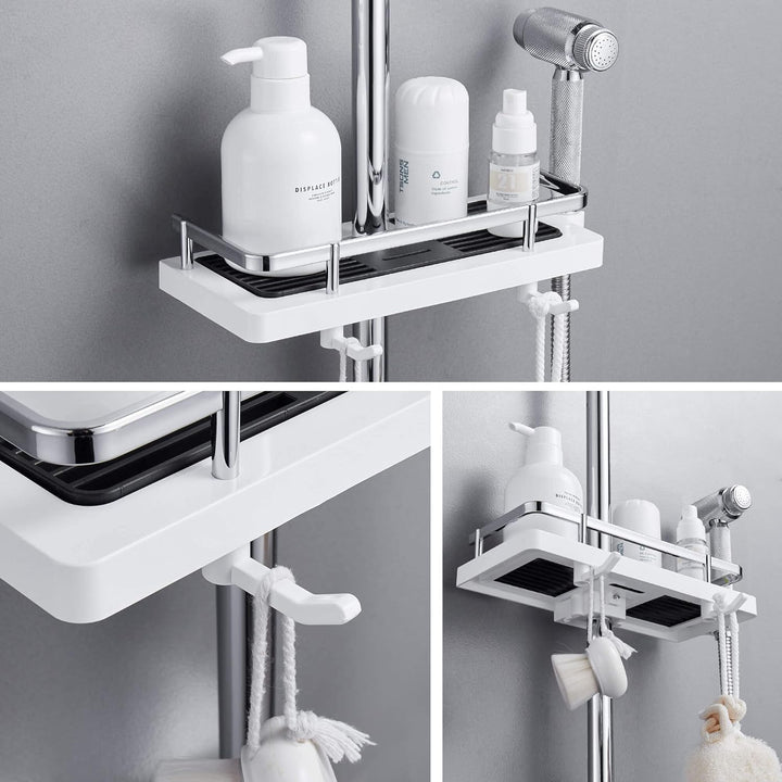 AquaShelf Adjustable Shower Shelf without Drilling for Bathroom | Bowlift