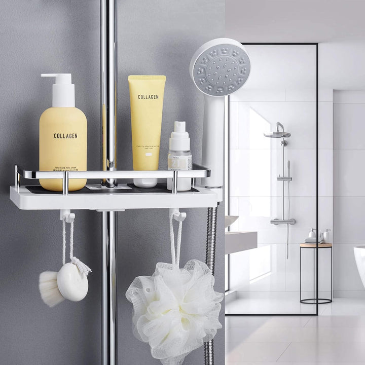 AquaShelf Adjustable Shower Shelf without Drilling for Bathroom | Bowlift