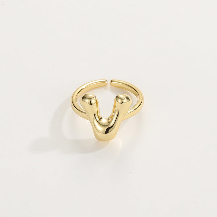 BowLift | Cute Bubble Letter Initial Ring
